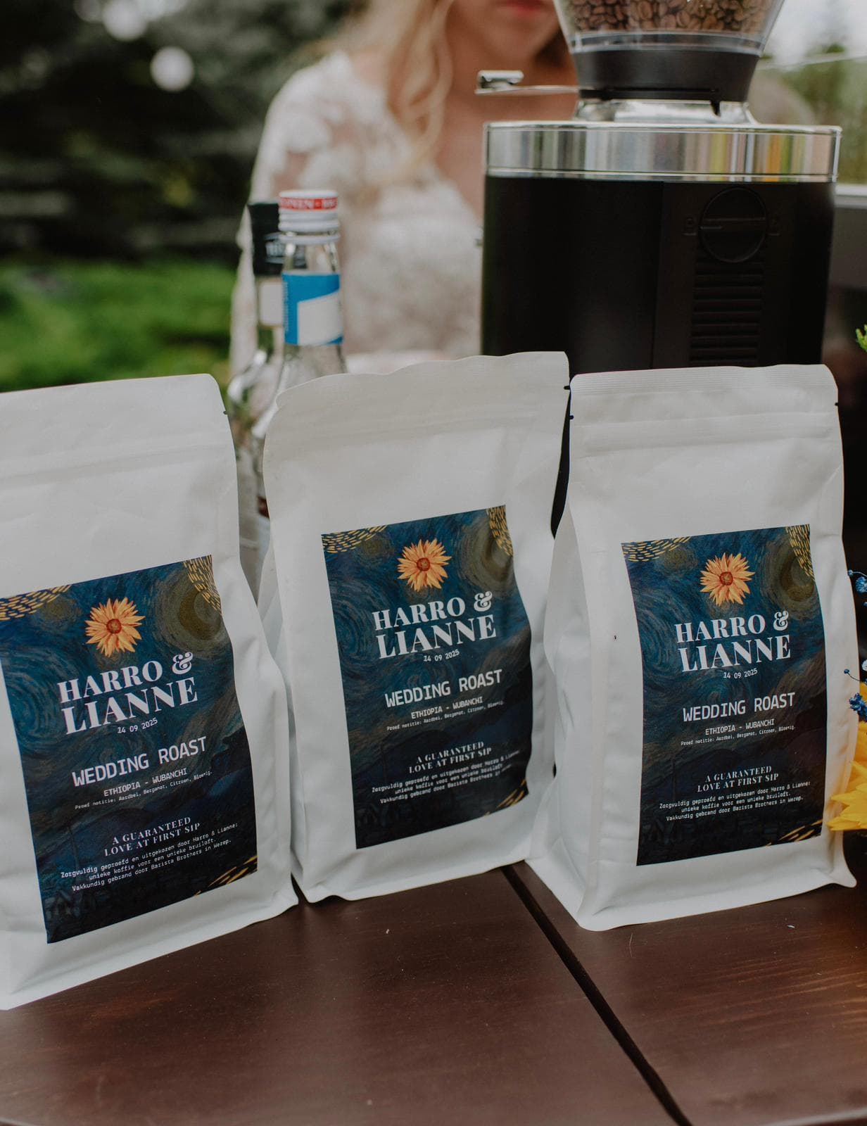 Custom koffie labels voor bruiloft